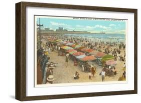 Beach Scene, Atlantic City, New Jersey-null-Framed Art Print