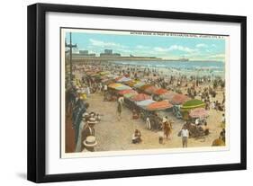 Beach Scene, Atlantic City, New Jersey-null-Framed Art Print