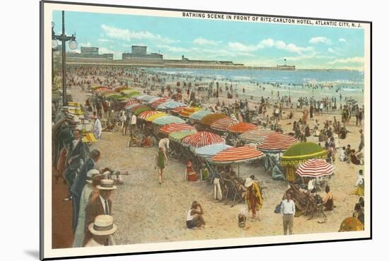 Beach Scene, Atlantic City, New Jersey-null-Mounted Art Print