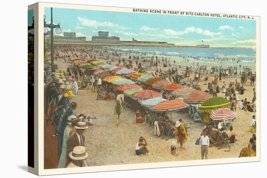 Beach Scene, Atlantic City, New Jersey-null-Stretched Canvas