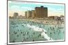 Beach Scene, Atlantic City, New Jersey-null-Mounted Art Print