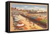 Beach Scene, Atlantic City, New Jersey-null-Framed Stretched Canvas