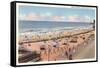 Beach Scene, Atlantic City, New Jersey-null-Framed Stretched Canvas