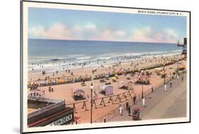 Beach Scene, Atlantic City, New Jersey-null-Mounted Art Print