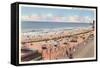 Beach Scene, Atlantic City, New Jersey-null-Framed Stretched Canvas