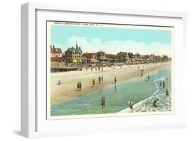 Beach Scene, Cape May, New Jersey-null-Framed Art Print