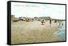 Beach Scene, Cape May, New Jersey-null-Framed Stretched Canvas