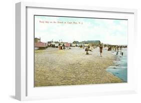 Beach Scene, Cape May, New Jersey-null-Framed Art Print