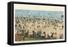Beach Scene, Chicago, Illinois-null-Framed Stretched Canvas