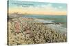 Beach Scene, Coney Island, New York City-null-Stretched Canvas
