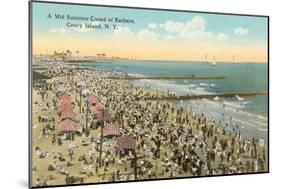 Beach Scene, Coney Island, New York City-null-Mounted Art Print