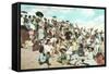 Beach Scene, Coronado Tent City, San Diego, California-null-Framed Stretched Canvas