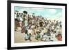 Beach Scene, Coronado Tent City, San Diego, California-null-Framed Premium Giclee Print