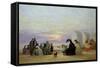 Beach Scene, Evening, 1864-Eugène Boudin-Framed Stretched Canvas