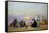 Beach Scene, Evening, 1864-Eugène Boudin-Framed Stretched Canvas