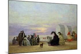 Beach Scene, Evening, 1864-Eugène Boudin-Mounted Giclee Print