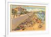 Beach Scene, Galveston, Texas-null-Framed Premium Giclee Print