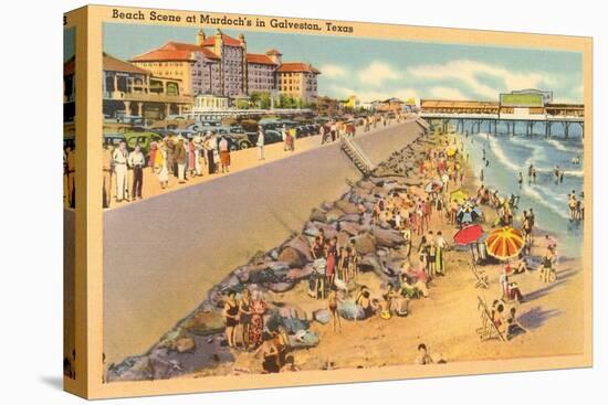 Beach Scene, Galveston, Texas-null-Stretched Canvas