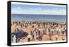 Beach Scene, Galveston, Texas-null-Framed Stretched Canvas