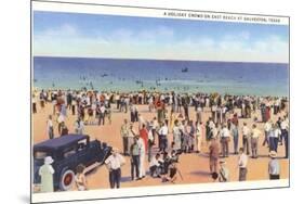 Beach Scene, Galveston, Texas-null-Mounted Premium Giclee Print