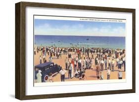 Beach Scene, Galveston, Texas-null-Framed Art Print