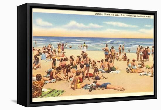 Beach Scene, Geneva-on-the-Lake, Ohio-null-Framed Stretched Canvas