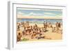 Beach Scene, Geneva-on-the-Lake, Ohio-null-Framed Art Print