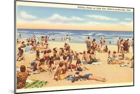 Beach Scene, Geneva-on-the-Lake, Ohio-null-Mounted Art Print