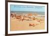 Beach Scene, Greetings from Encinitas, California-null-Framed Art Print