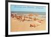 Beach Scene, Greetings from Encinitas, California-null-Framed Art Print