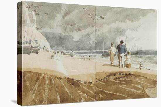 Beach Scene, Hastings-Joshua Cristall-Stretched Canvas