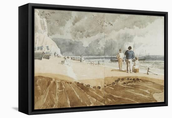 Beach Scene, Hastings-Joshua Cristall-Framed Stretched Canvas