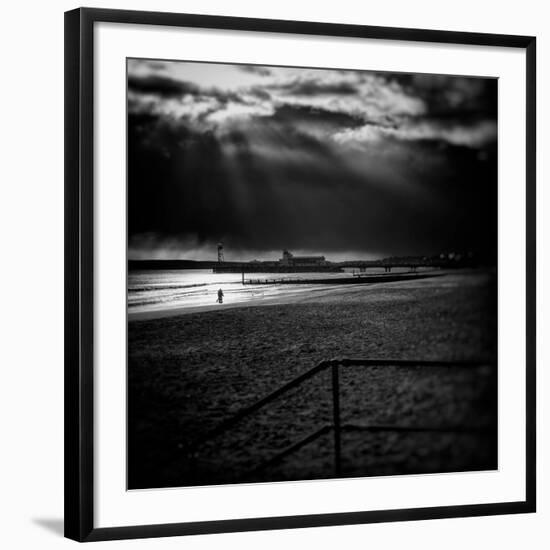 Beach Scene in England with Pier-Rory Garforth-Framed Photographic Print