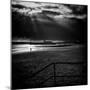 Beach Scene in England with Pier-Rory Garforth-Mounted Photographic Print