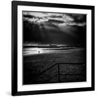 Beach Scene in England with Pier-Rory Garforth-Framed Photographic Print