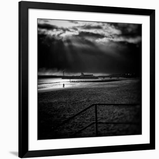 Beach Scene in England with Pier-Rory Garforth-Framed Photographic Print