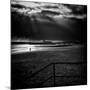 Beach Scene in England with Pier-Rory Garforth-Mounted Photographic Print