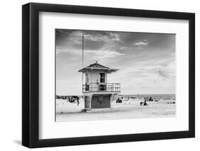 Beach Scene in Florida with a Life Guard Station-Philippe Hugonnard-Framed Photographic Print