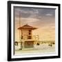 Beach Scene in Florida with a Life Guard Station-Philippe Hugonnard-Framed Premium Photographic Print
