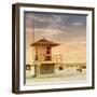 Beach Scene in Florida with a Life Guard Station-Philippe Hugonnard-Framed Photographic Print