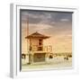 Beach Scene in Florida with a Life Guard Station-Philippe Hugonnard-Framed Photographic Print