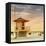 Beach Scene in Florida with a Life Guard Station-Philippe Hugonnard-Framed Stretched Canvas