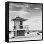 Beach Scene in Florida with a Life Guard Station-Philippe Hugonnard-Framed Stretched Canvas