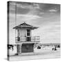 Beach Scene in Florida with a Life Guard Station-Philippe Hugonnard-Stretched Canvas