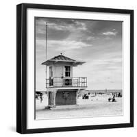 Beach Scene in Florida with a Life Guard Station-Philippe Hugonnard-Framed Photographic Print