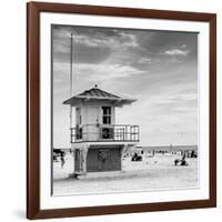 Beach Scene in Florida with a Life Guard Station-Philippe Hugonnard-Framed Photographic Print