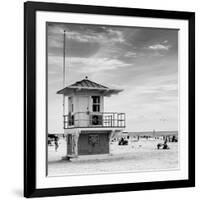 Beach Scene in Florida with a Life Guard Station-Philippe Hugonnard-Framed Photographic Print