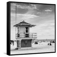 Beach Scene in Florida with a Life Guard Station-Philippe Hugonnard-Framed Stretched Canvas