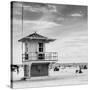 Beach Scene in Florida with a Life Guard Station-Philippe Hugonnard-Stretched Canvas