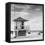 Beach Scene in Florida with a Life Guard Station-Philippe Hugonnard-Framed Stretched Canvas